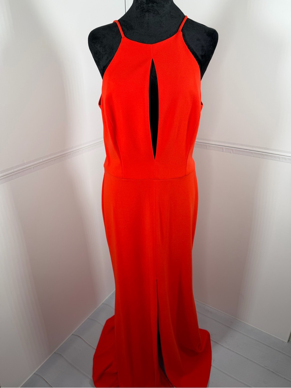 JAYGODFREY Coral Red Cutout Gown Size 10 - Picture 2 of 12